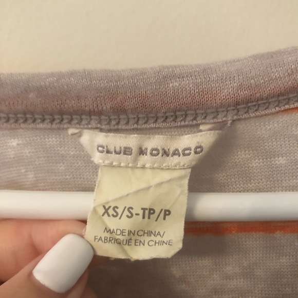 Grey and orange top with stripes - Picture 3 of 3